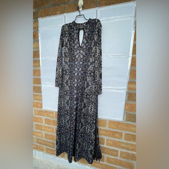 Free People Cabaret Long Sleeve Maxi Dress Dark Combo XS - Picture 9 of 15